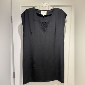 MADISON MARCUS Silk Shift Dress/Tunic with Embroidered Neckline